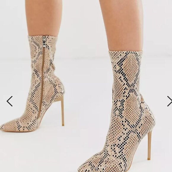 ASOS Simmi London Tiana snake effect stiletto boots US 6 - Picture 3 of 7